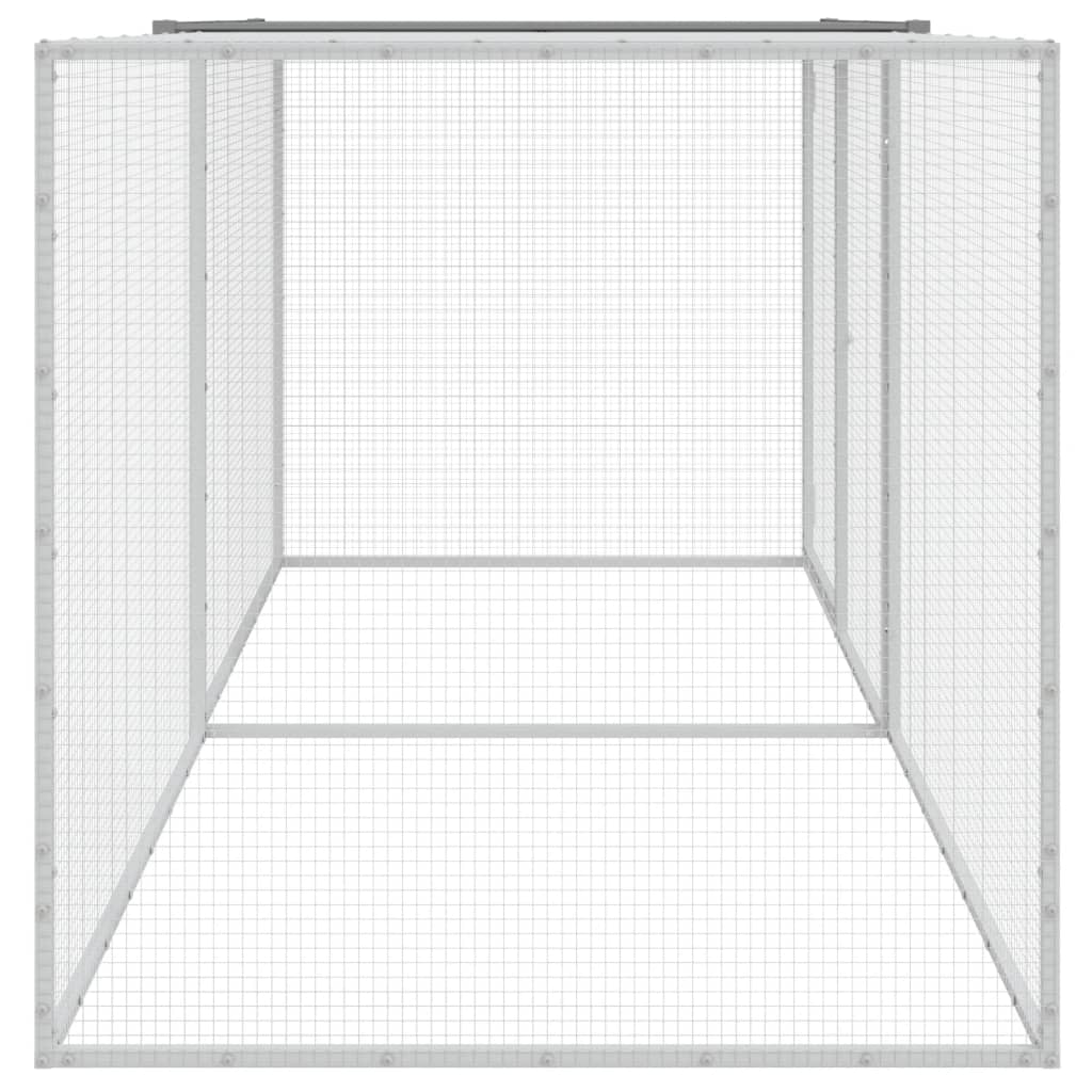 világosszürke horganyzott acél tyúkketrec tetővel 203x98x90 cm