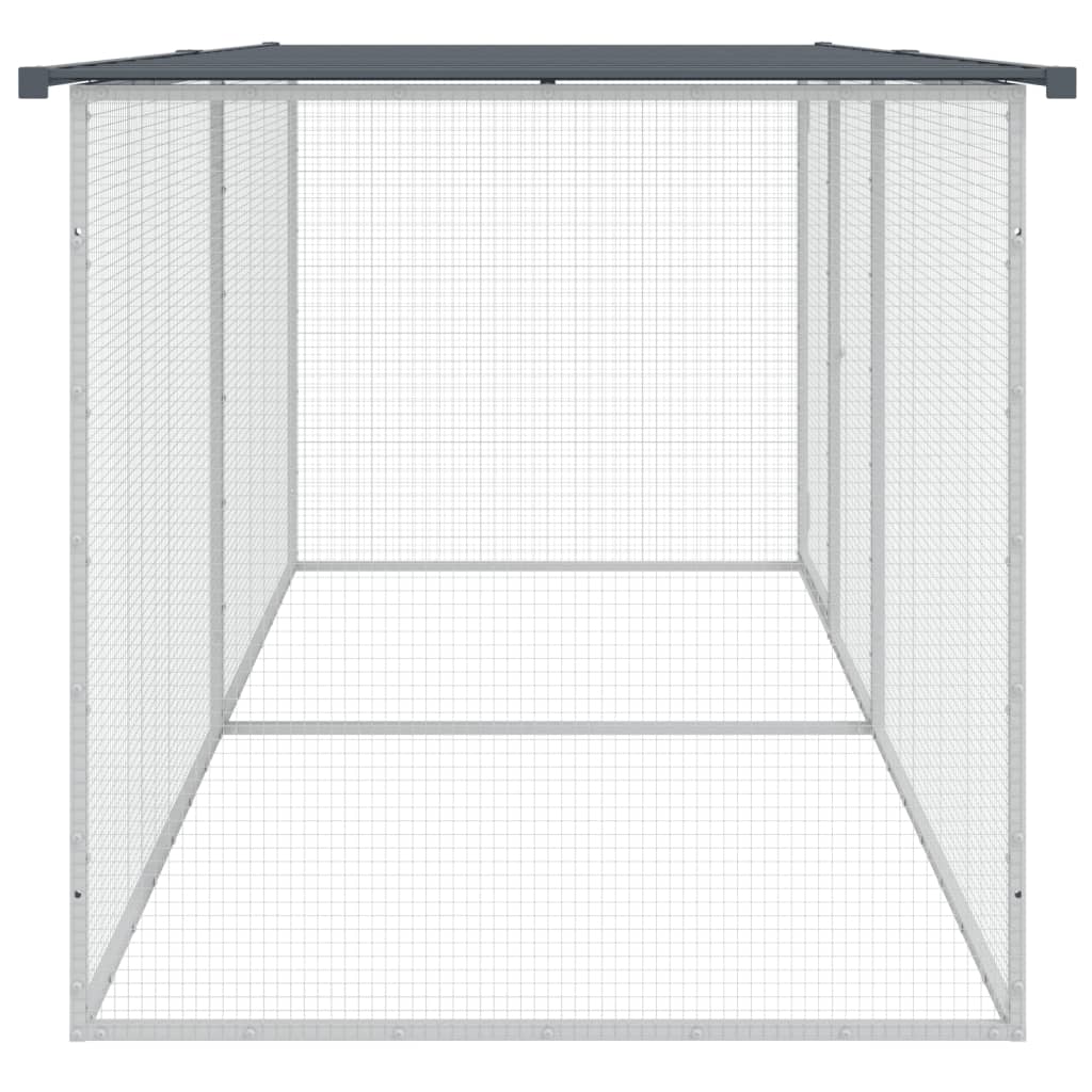 antracit színű, horganyzott acél csirkeketrec tetővel 203 x 98 x 90 cm