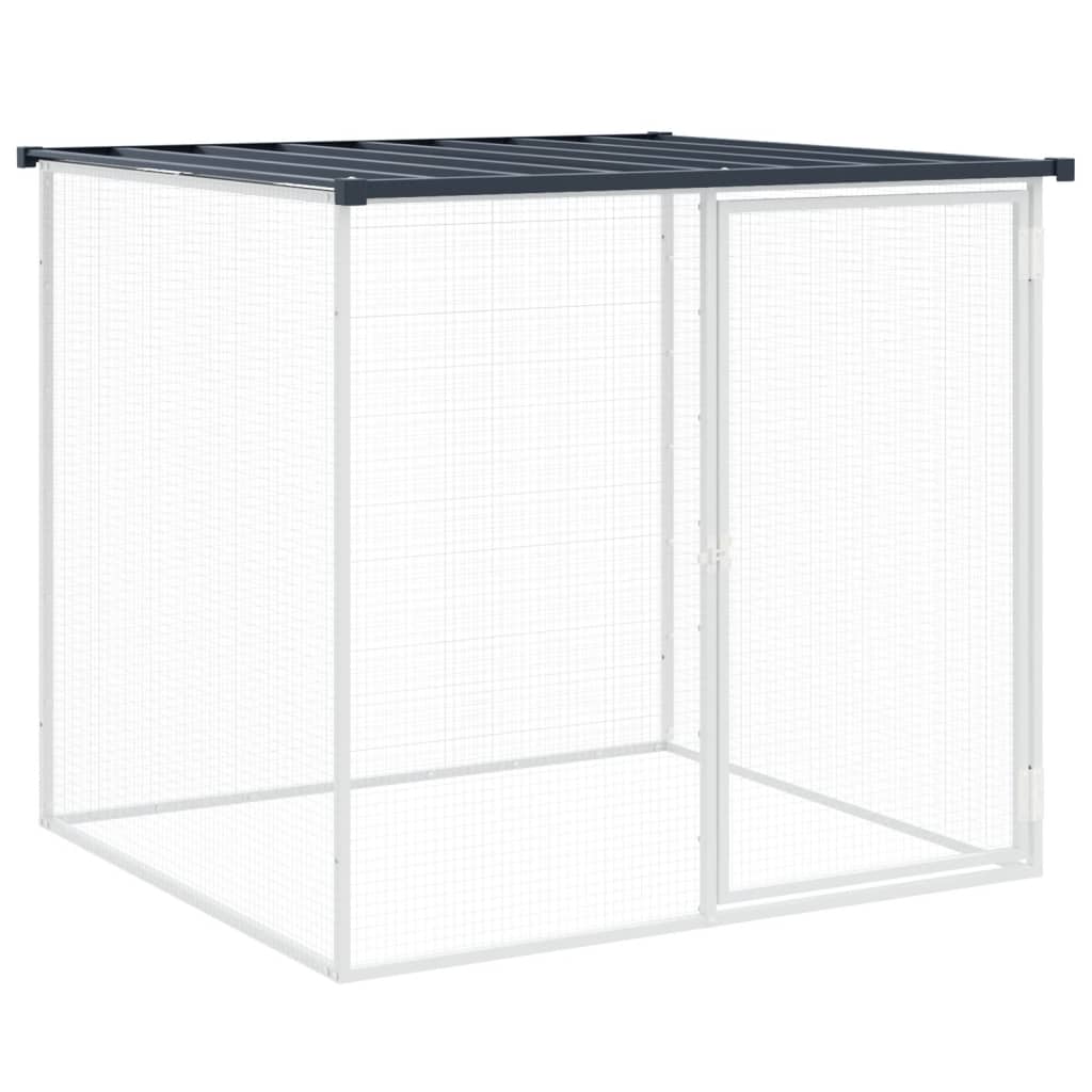 antracit színű, horganyzott acél csirkeketrec tetővel 203 x 98 x 90 cm