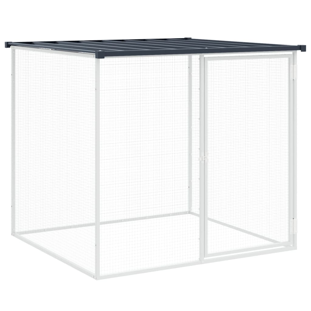 antracitszürke horganyzott acél tyúkketrec tetővel 403x98x90 cm