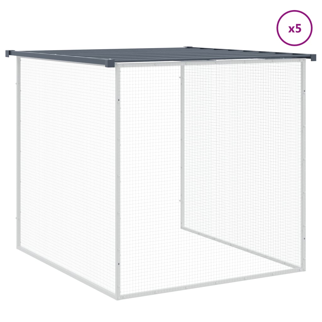 antracitszürke horganyzott acél tyúkketrec tetővel 603x98x90 cm
