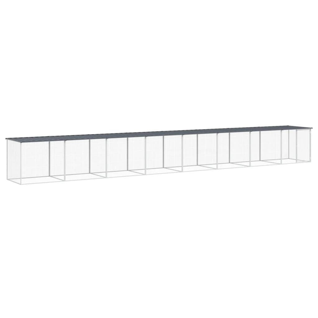 antracitszürke horganyzott acél tyúkketrec tetővel 803x98x90 cm