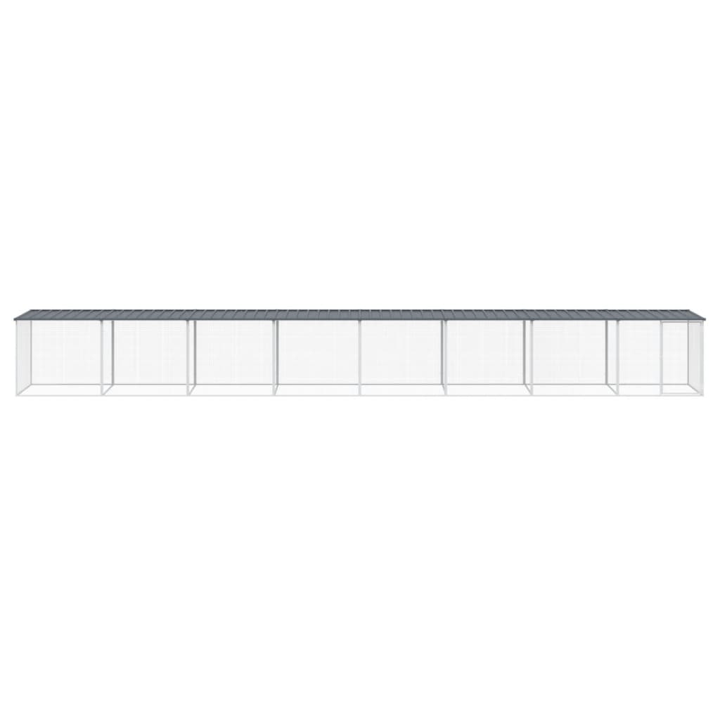 antracitszürke horganyzott acél tyúkketrec tetővel 803x98x90 cm