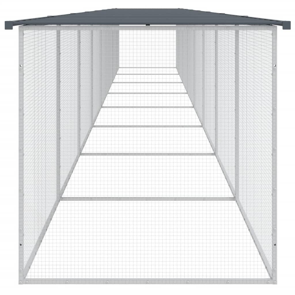 antracitszürke horganyzott acél tyúkketrec tetővel 803x98x90 cm