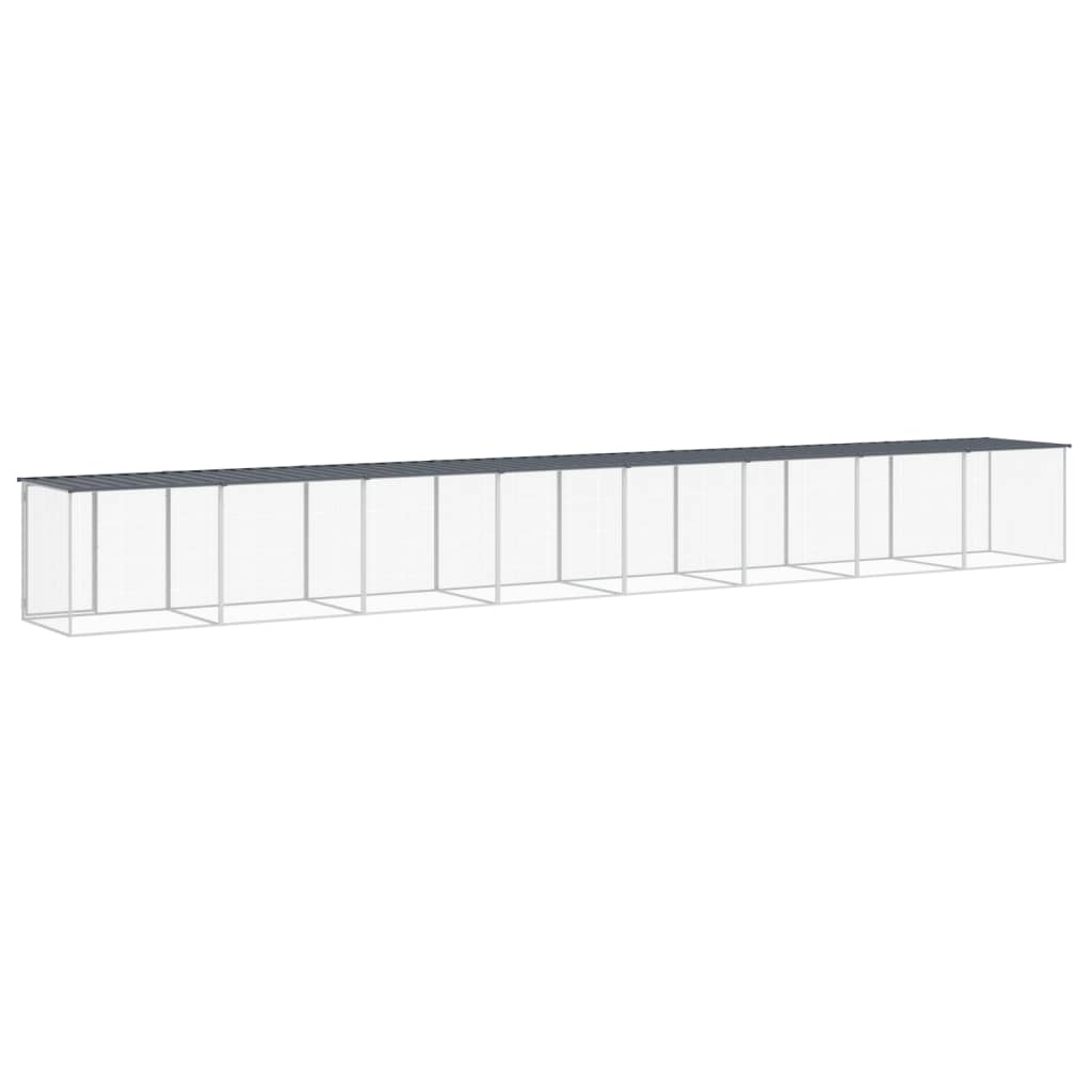 antracitszürke horganyzott acél tyúkketrec tetővel 803x98x90 cm