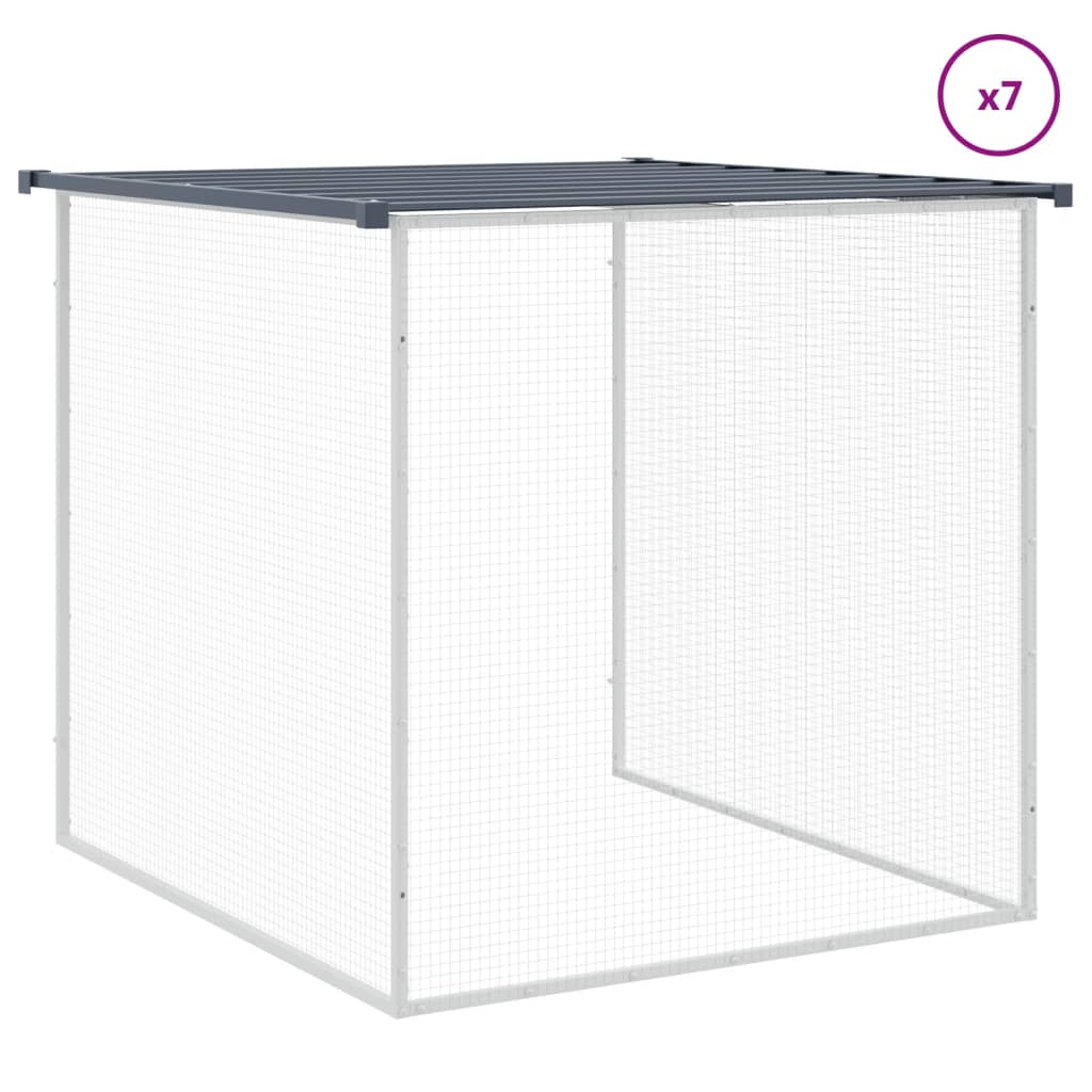 antracitszürke horganyzott acél tyúkketrec tetővel 803x98x90 cm