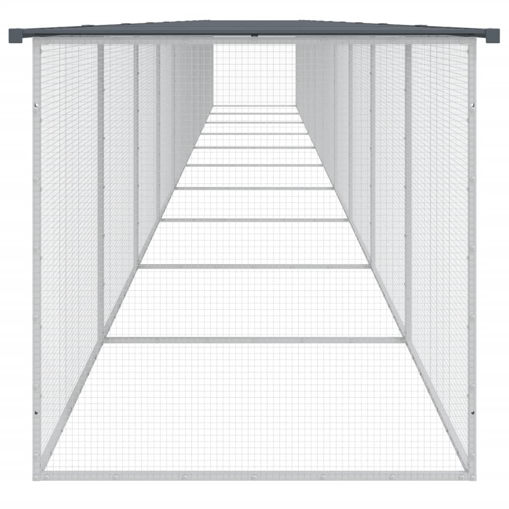 antracitszürke horganyzott acél tyúkketrec tetővel 1003x98x90cm