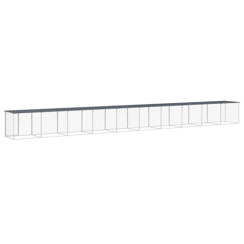 antracitszürke horganyzott acél tyúkketrec tetővel 1003x98x90cm