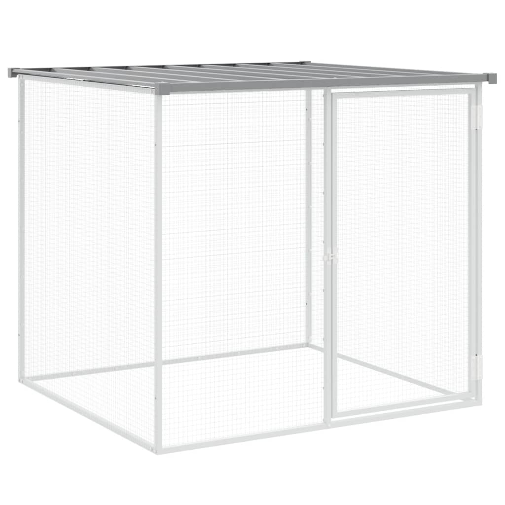 világosszürke horganyzott acél tyúkketrec tetővel 803x98x90 cm