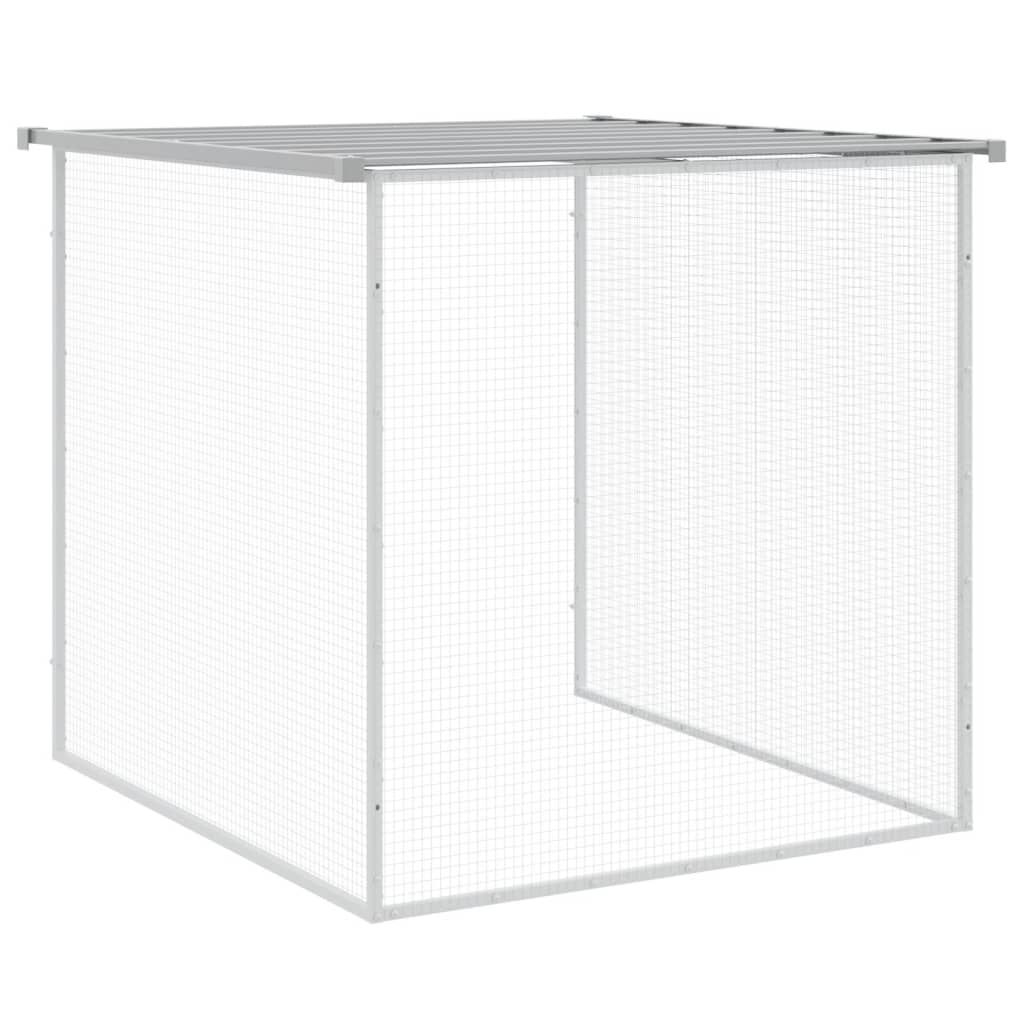 világosszürke horganyzott acél tyúkketrec tetővel 803x98x90 cm
