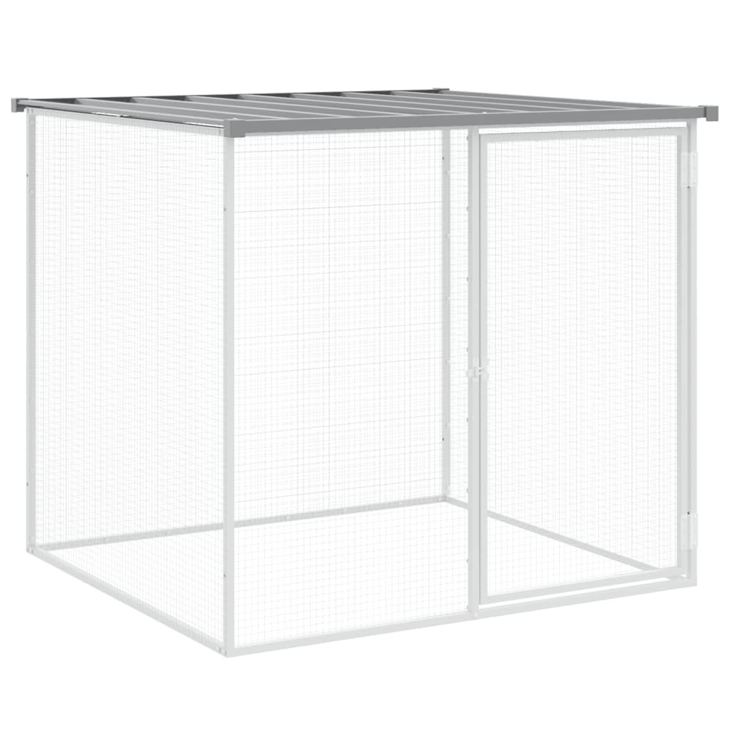 világosszürke horganyzott acél tyúkketrec tetővel 1003x98x90 cm