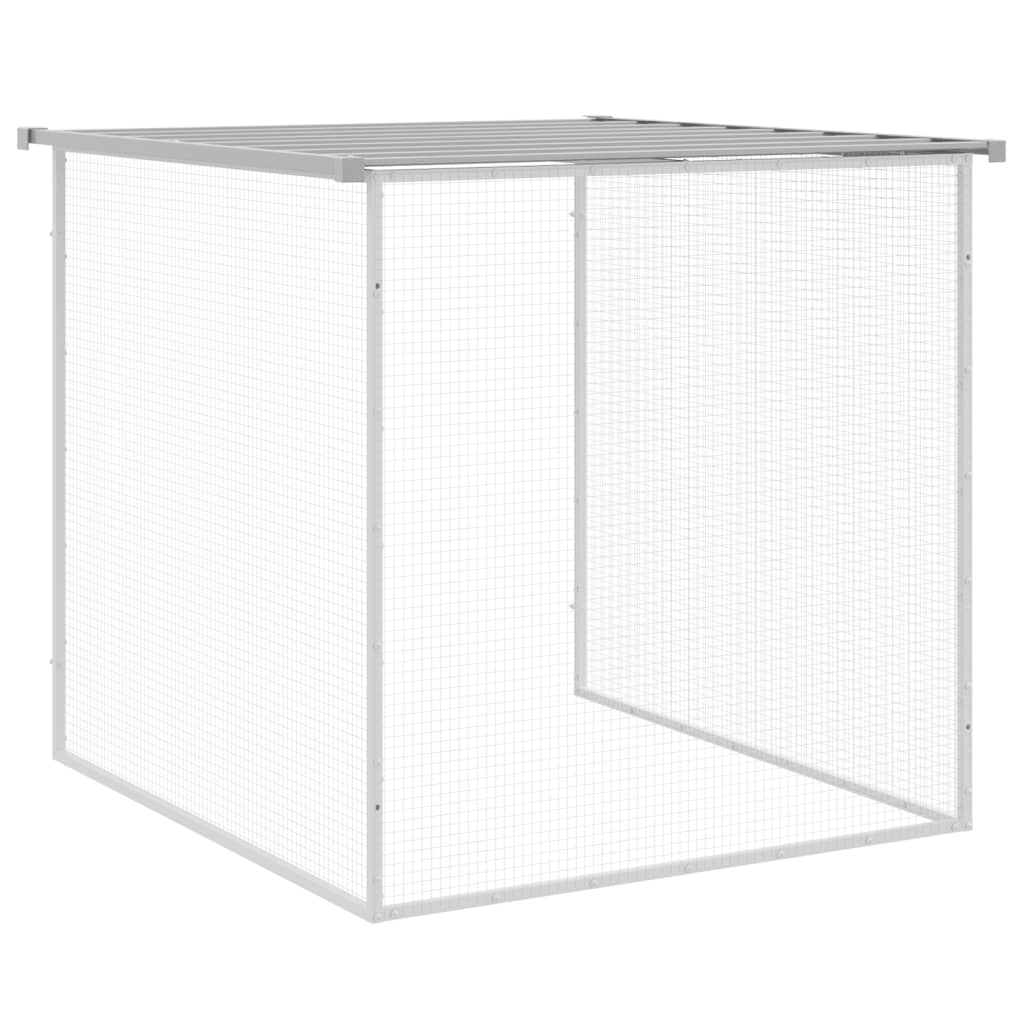 világosszürke horganyzott acél tyúkketrec tetővel 1003x98x90 cm