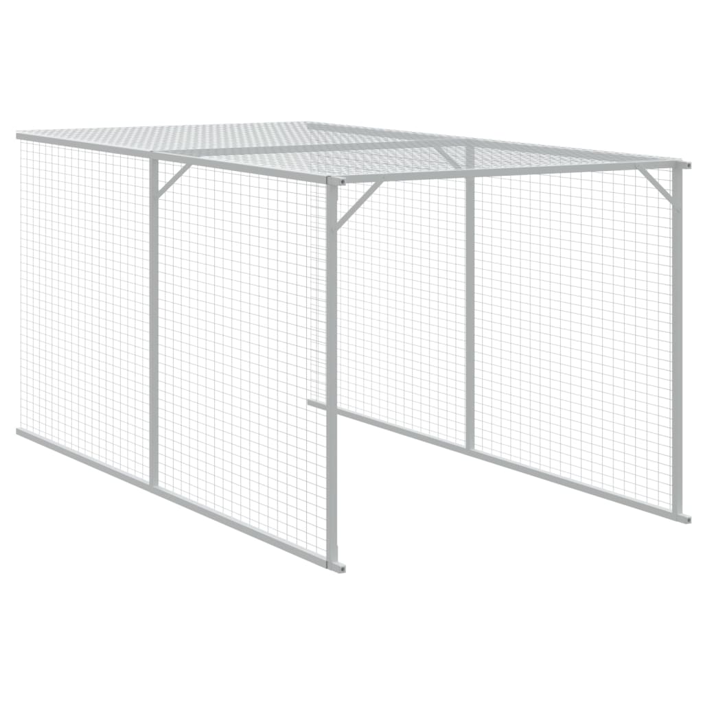 antracit horganyzott acél tyúkketrec kifutóval 117x609x123 cm