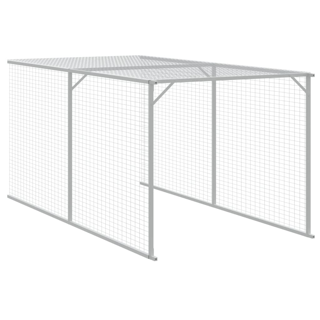 antracit horganyzott acél tyúkketrec kifutóval 117x813x123 cm