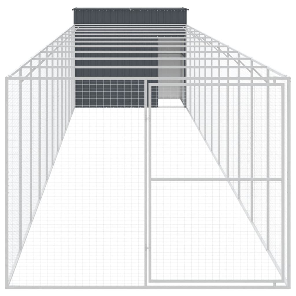 antracitszürke horganyzott acél kutyakennel 214x1273x181 cm