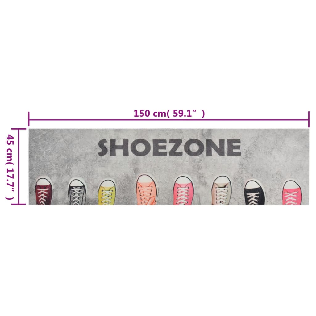 mosható shoezone feliratos bársony konyhaszőnyeg 45x150 cm