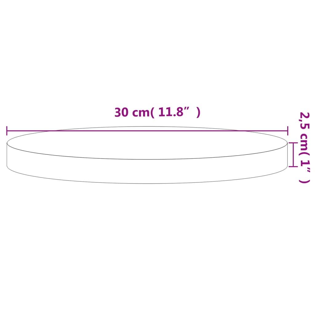 tömör bükkfa kerek asztallap Ø30x2,5 cm