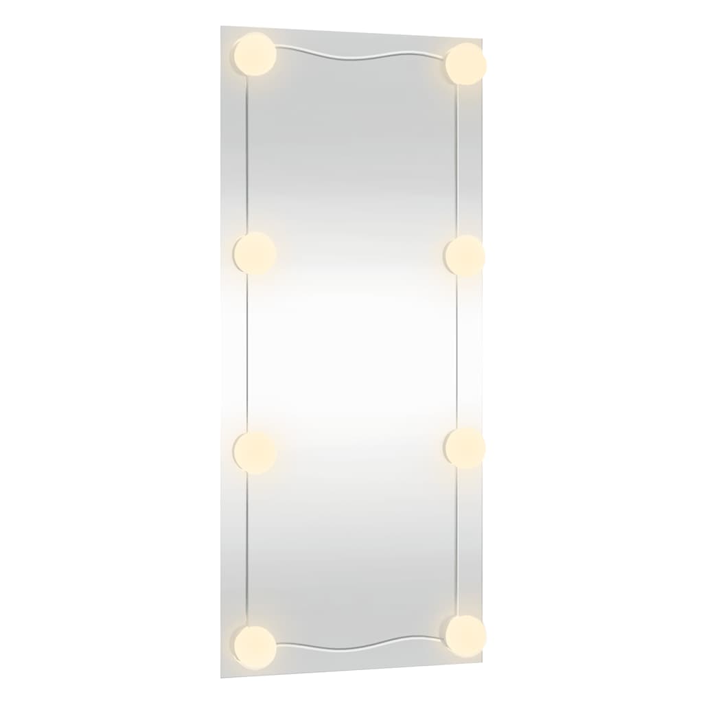 téglalap alakú üveg falitükör LED fényekkel 30 x 80 cm