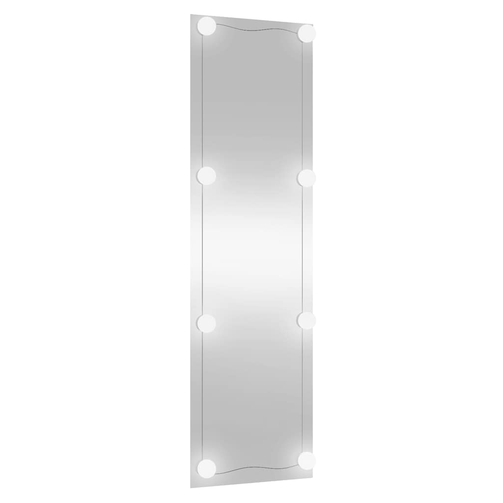 téglalap alakú üveg falitükör LED fényekkel 30 x 100 cm