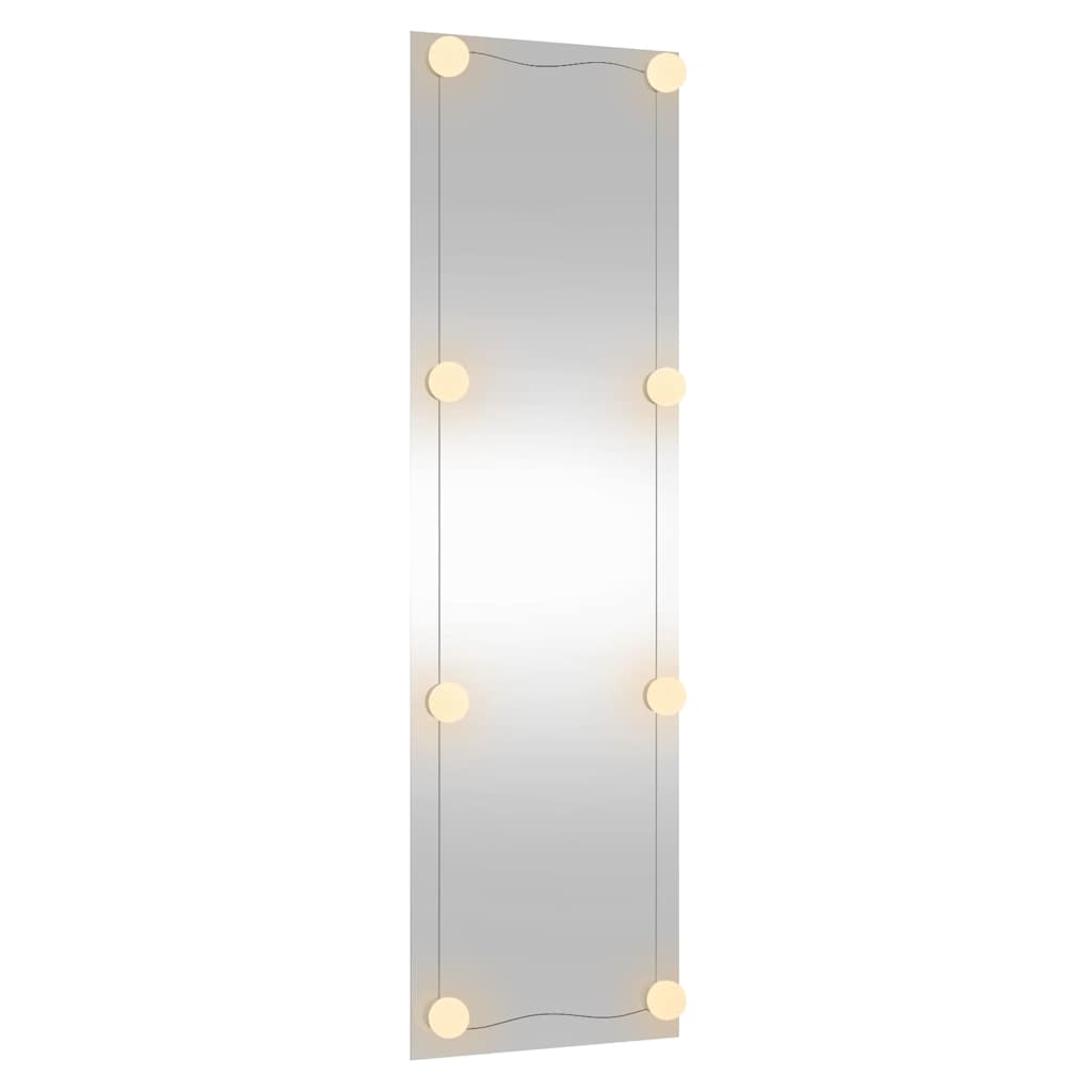 téglalap alakú üveg falitükör LED fényekkel 30 x 100 cm