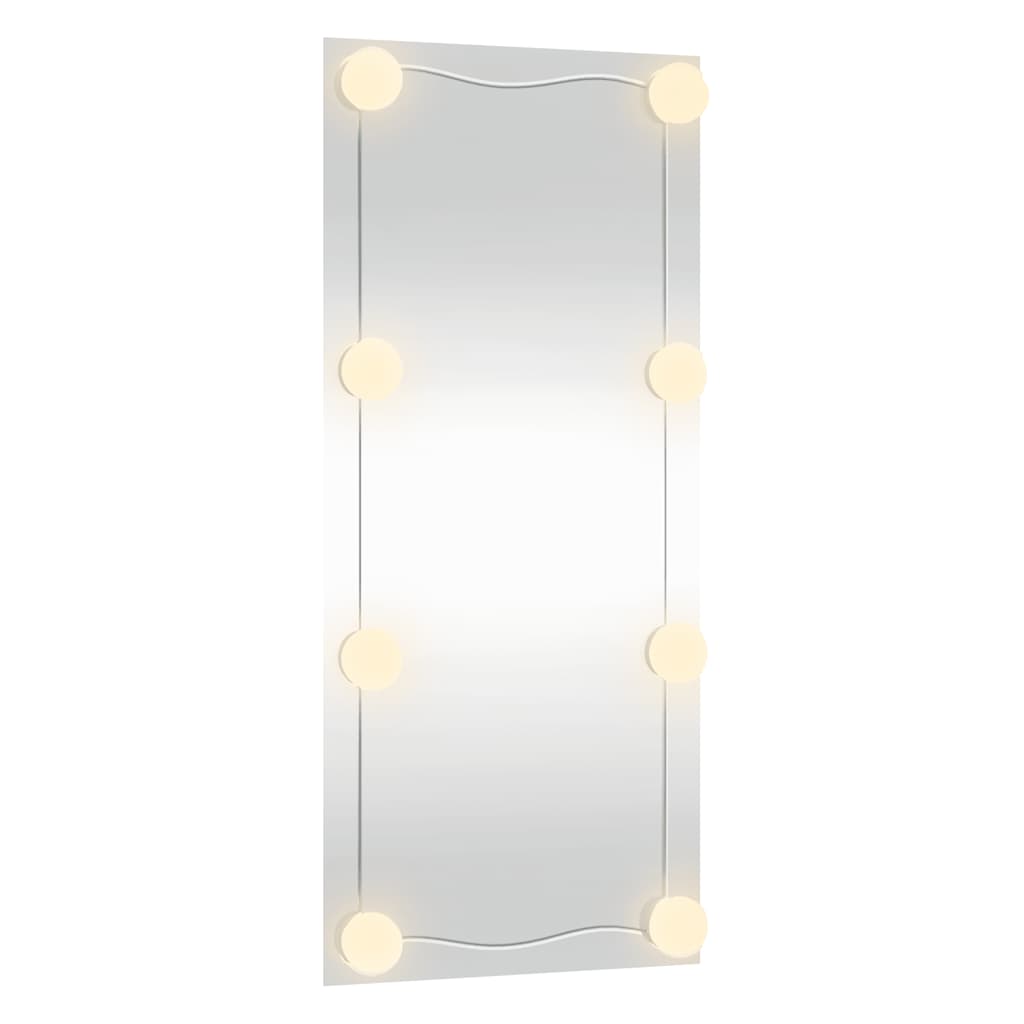 téglalap alakú üveg falitükör LED fényekkel 40 x 80 cm