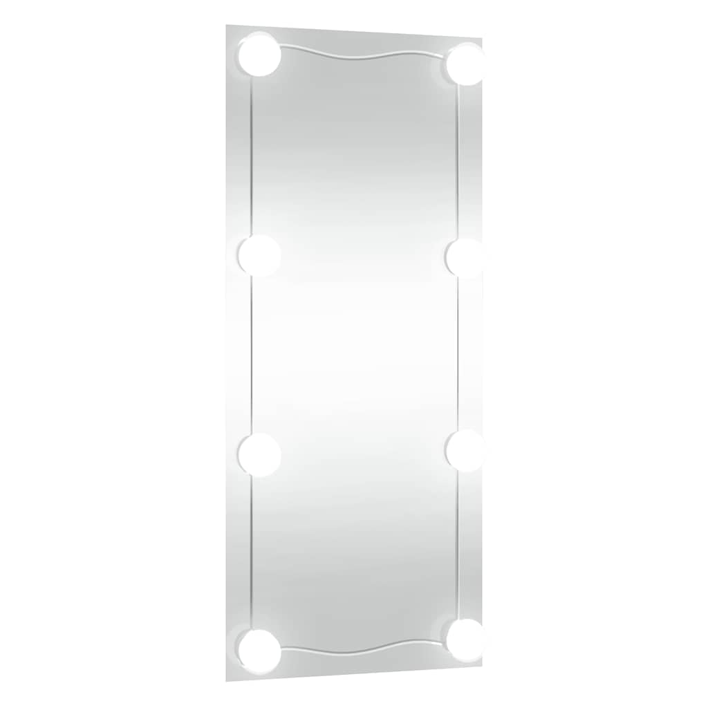 téglalap alakú üveg falitükör LED fényekkel 50 x 100 cm