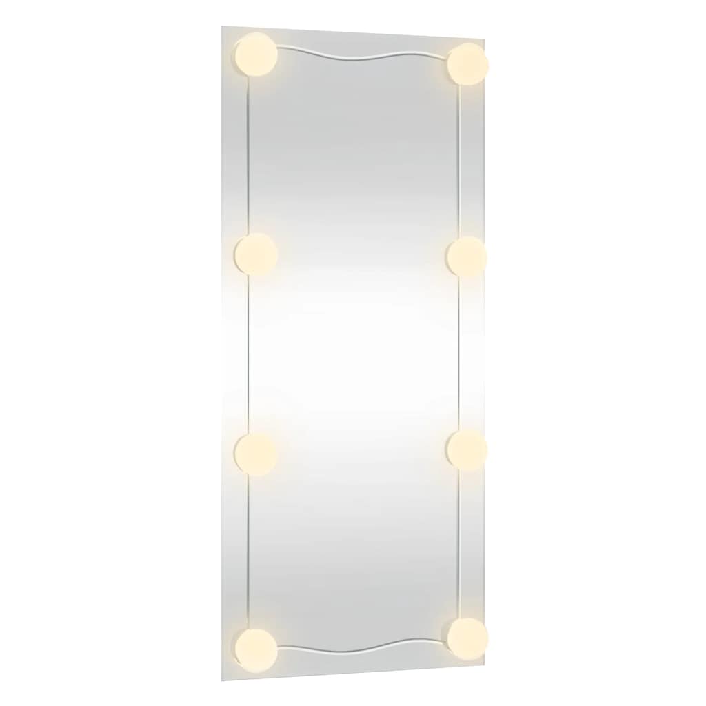 téglalap alakú üveg falitükör LED fényekkel 50 x 100 cm