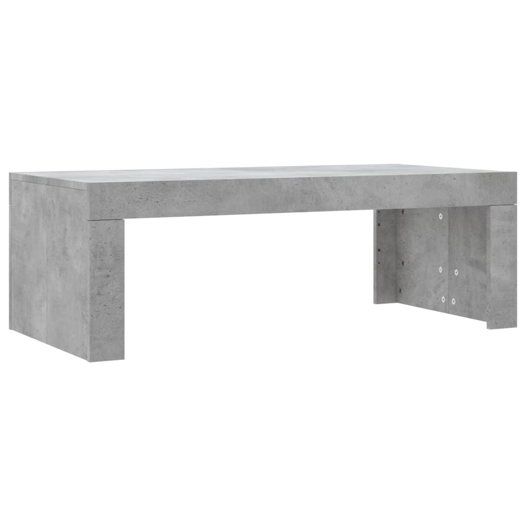 betonszürke szerelt fa dohányzóasztal 102 x 50 x 36 cm