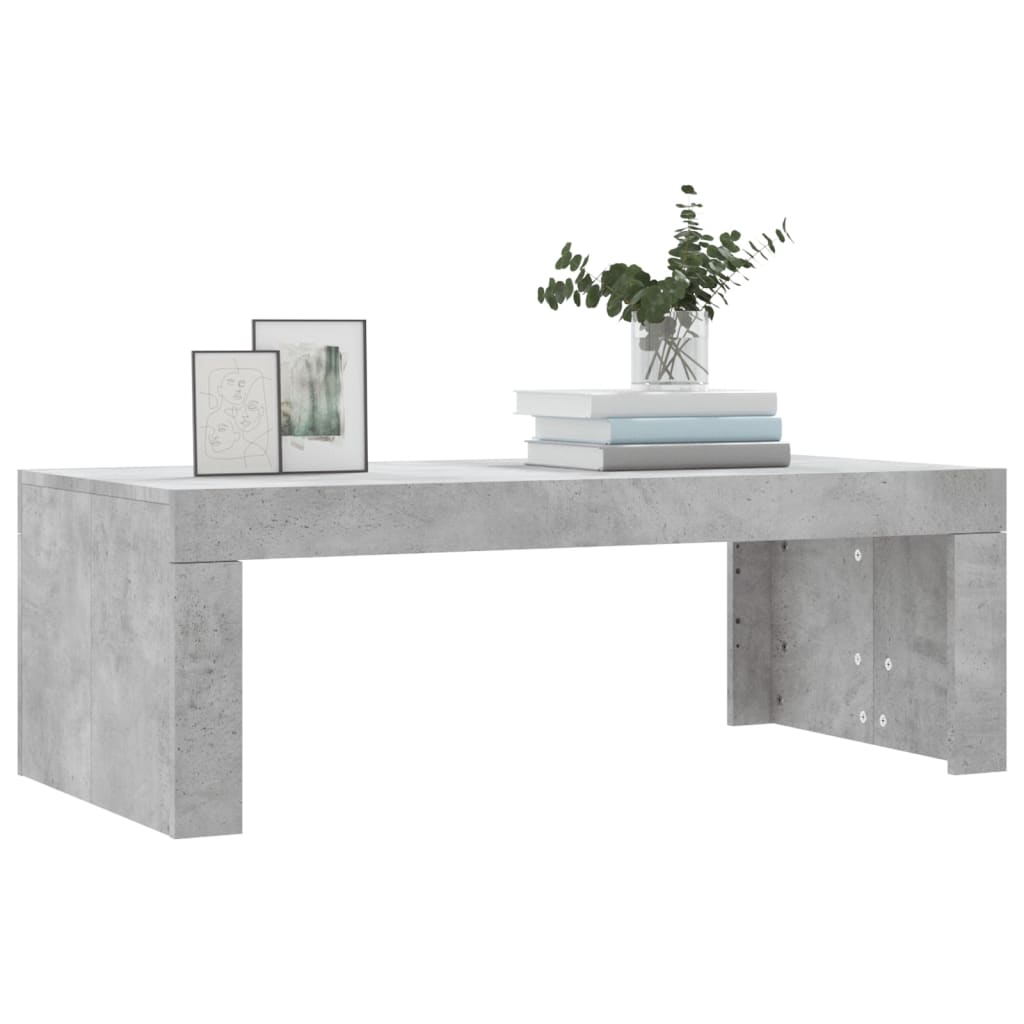 betonszürke szerelt fa dohányzóasztal 102 x 50 x 36 cm