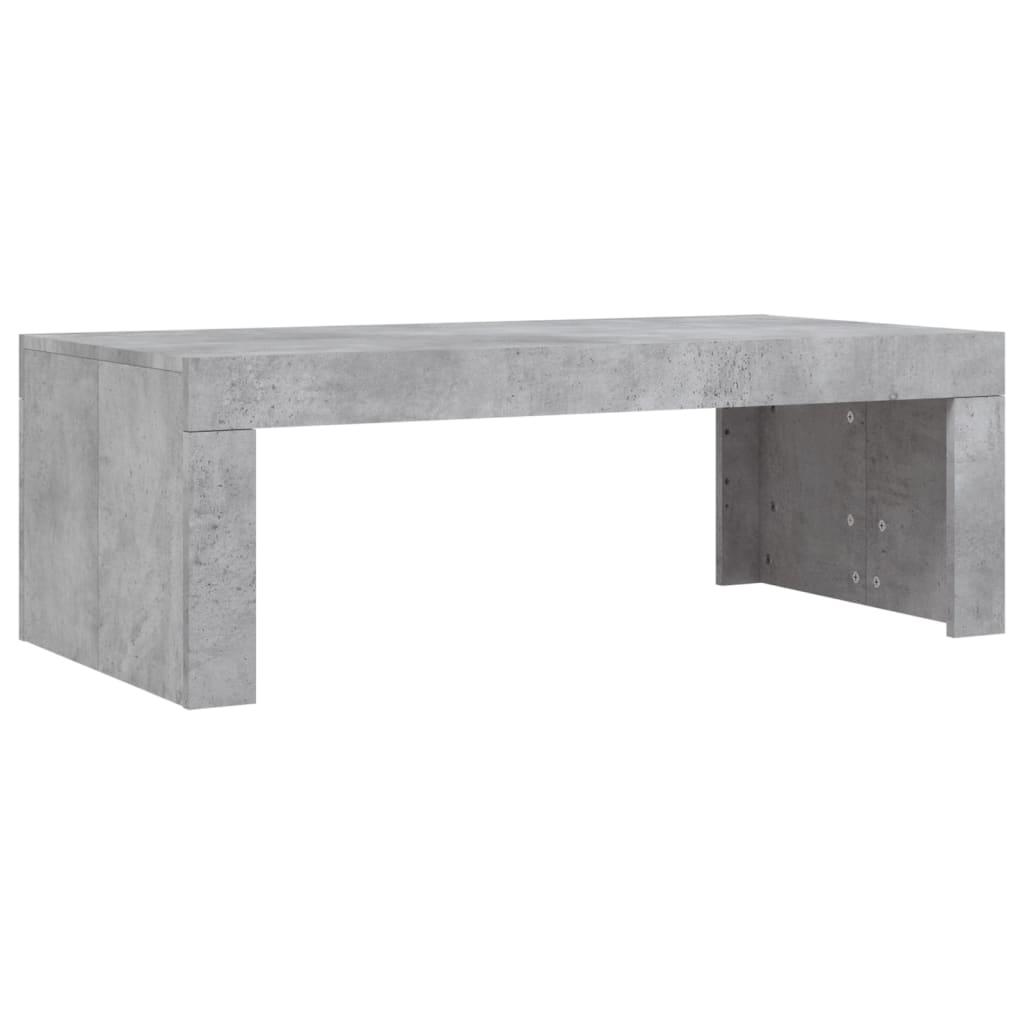 betonszürke szerelt fa dohányzóasztal 102 x 50 x 36 cm
