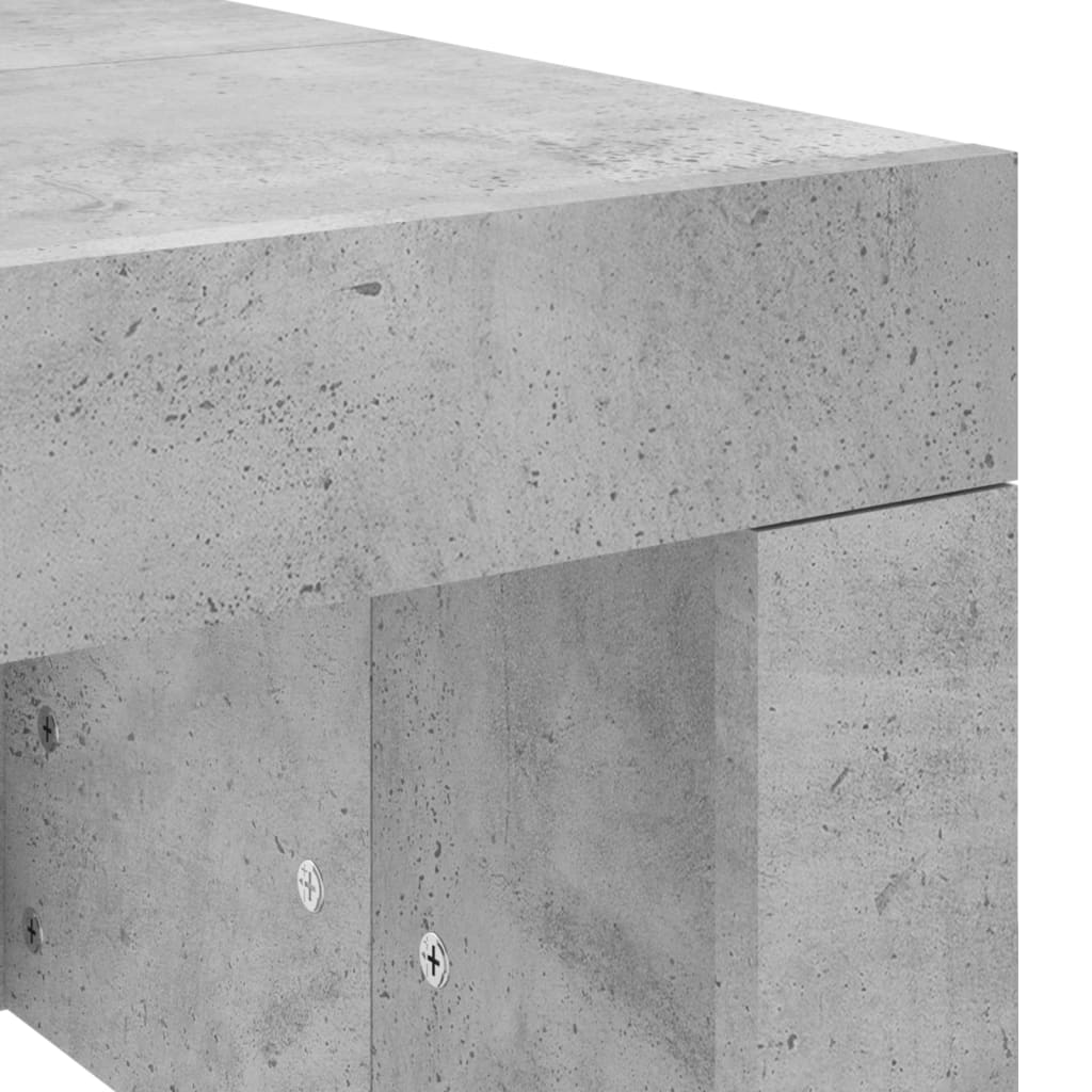 betonszürke szerelt fa dohányzóasztal 102 x 50 x 36 cm