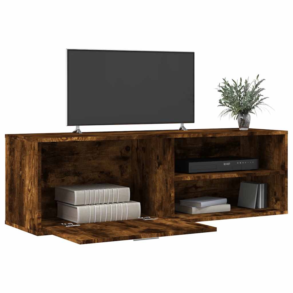 füstös tölgy színű szerelt fa TV-szekrény 120x34x37 cm
