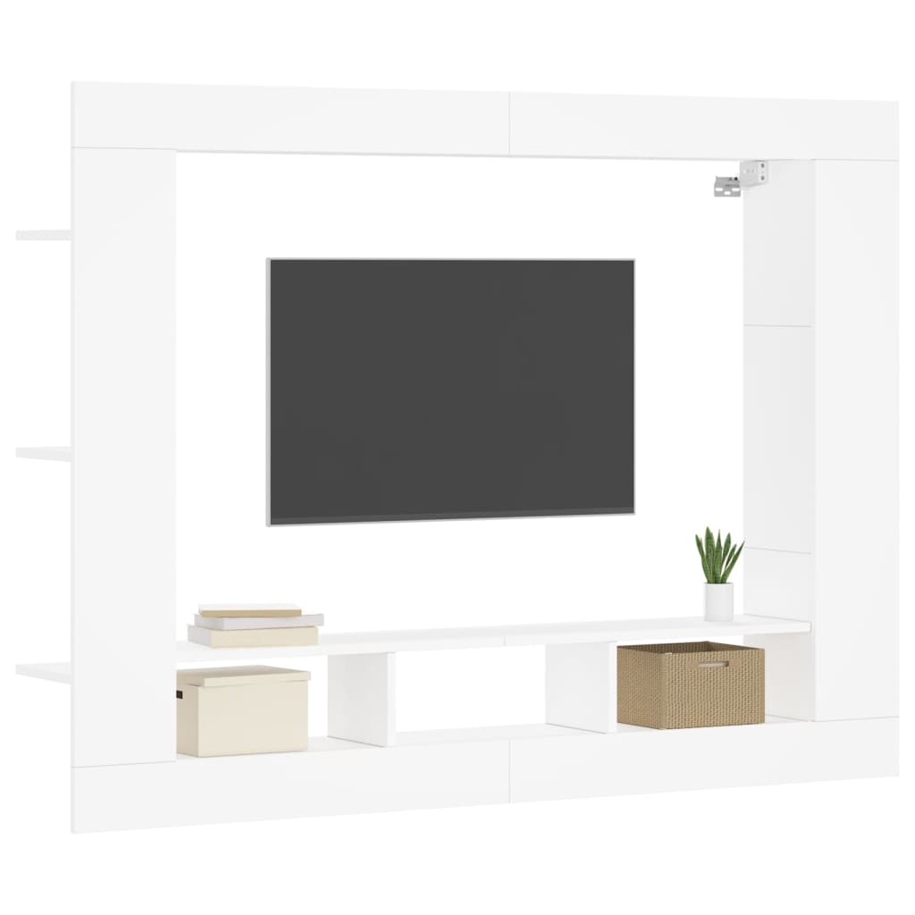 fehér szerelt fa TV-szekrény 152 x 22 x 113 cm