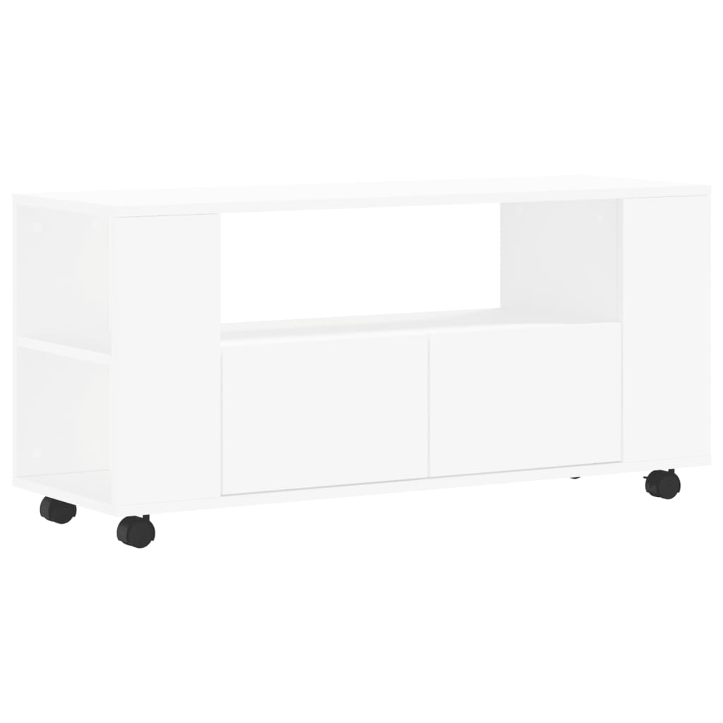 fehér szerelt fa TV-szekrény 102x34,5x43 cm