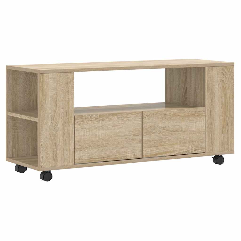 sonoma tölgy színű szerelt fa TV-szekrény 102 x 34,5 x 43 cm