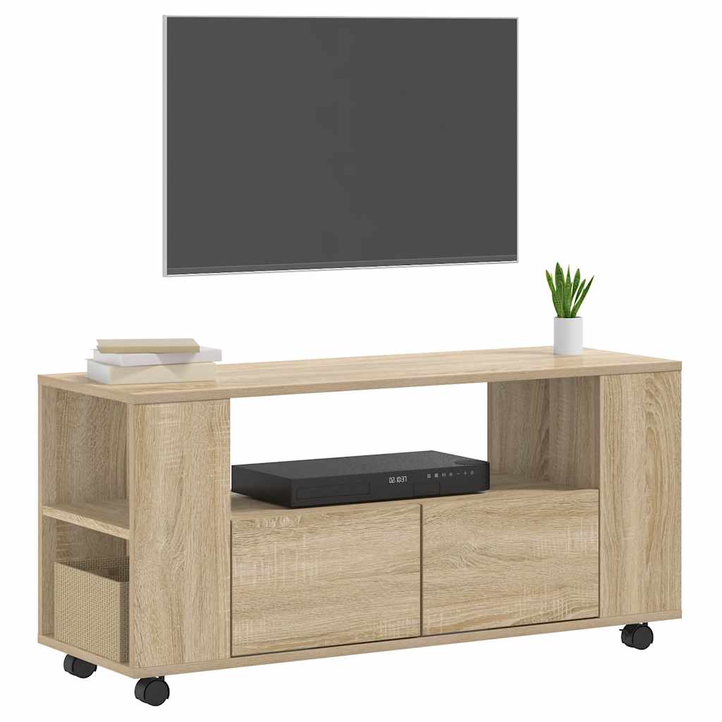 sonoma tölgy színű szerelt fa TV-szekrény 102 x 34,5 x 43 cm