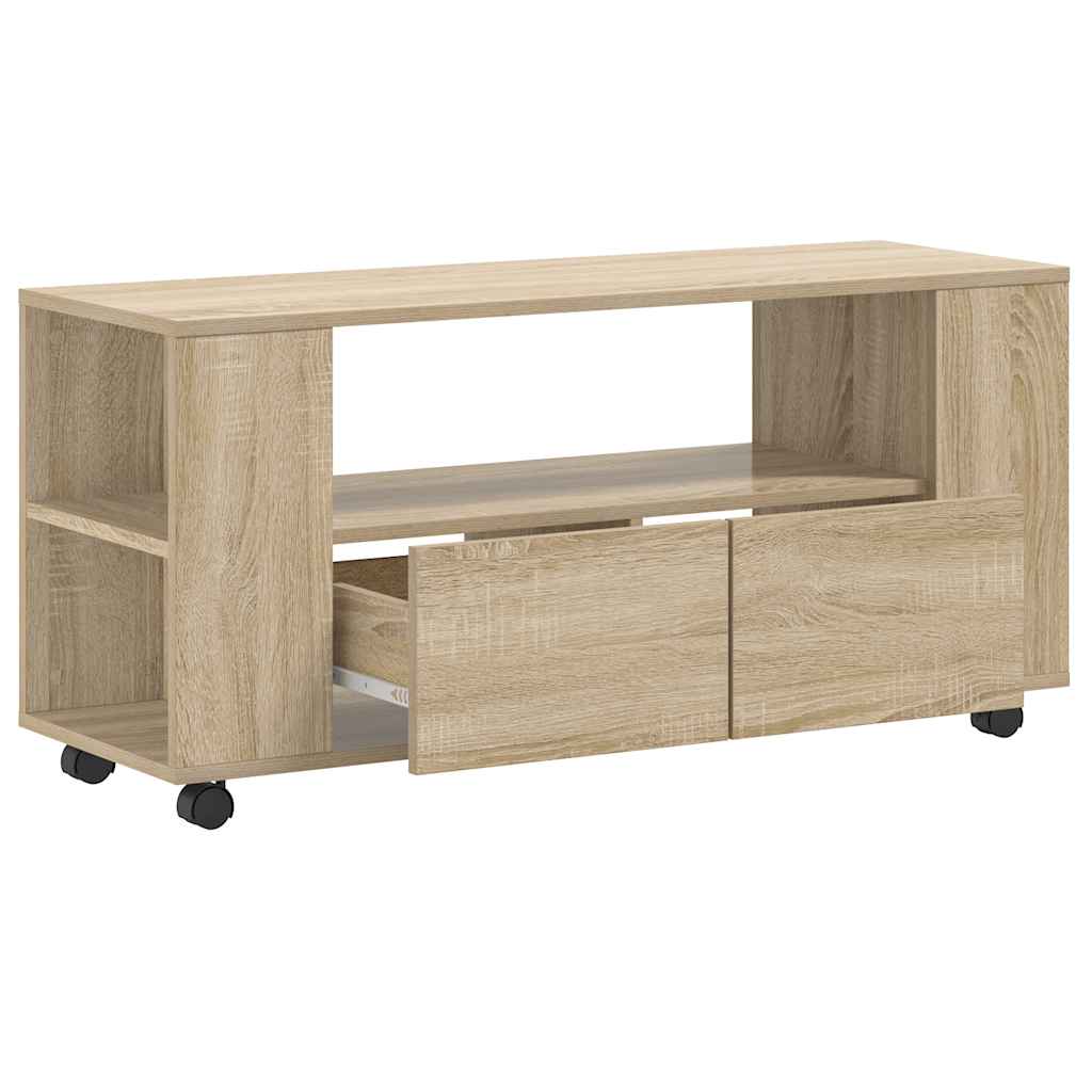 sonoma tölgy színű szerelt fa TV-szekrény 102 x 34,5 x 43 cm