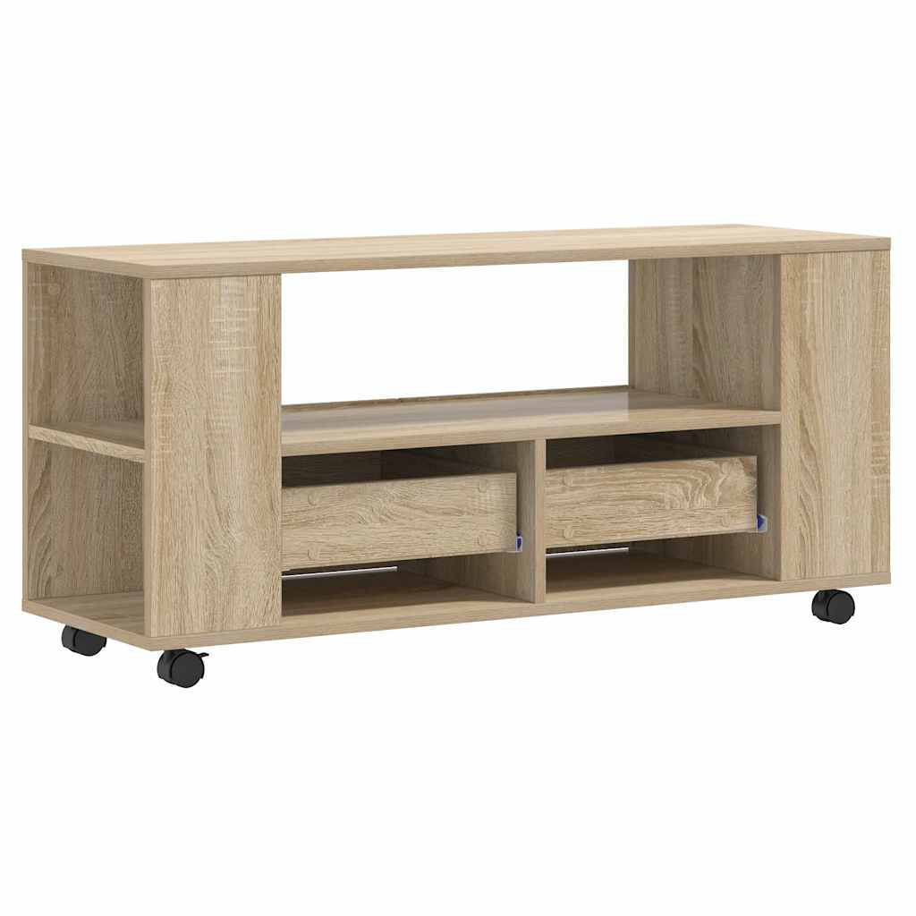 sonoma tölgy színű szerelt fa TV-szekrény 102 x 34,5 x 43 cm