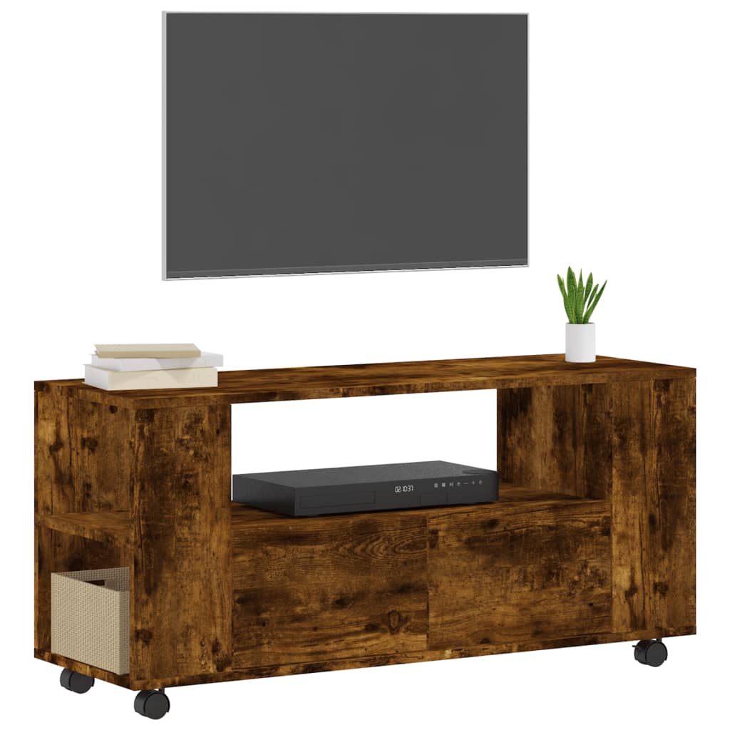 füstös tölgy színű szerelt fa TV-szekrény 102x34,5x43 cm