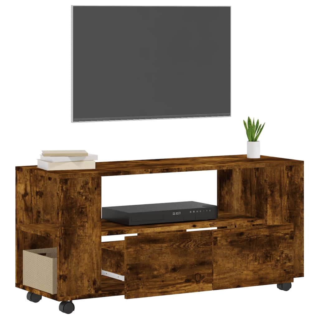 füstös tölgy színű szerelt fa TV-szekrény 102x34,5x43 cm