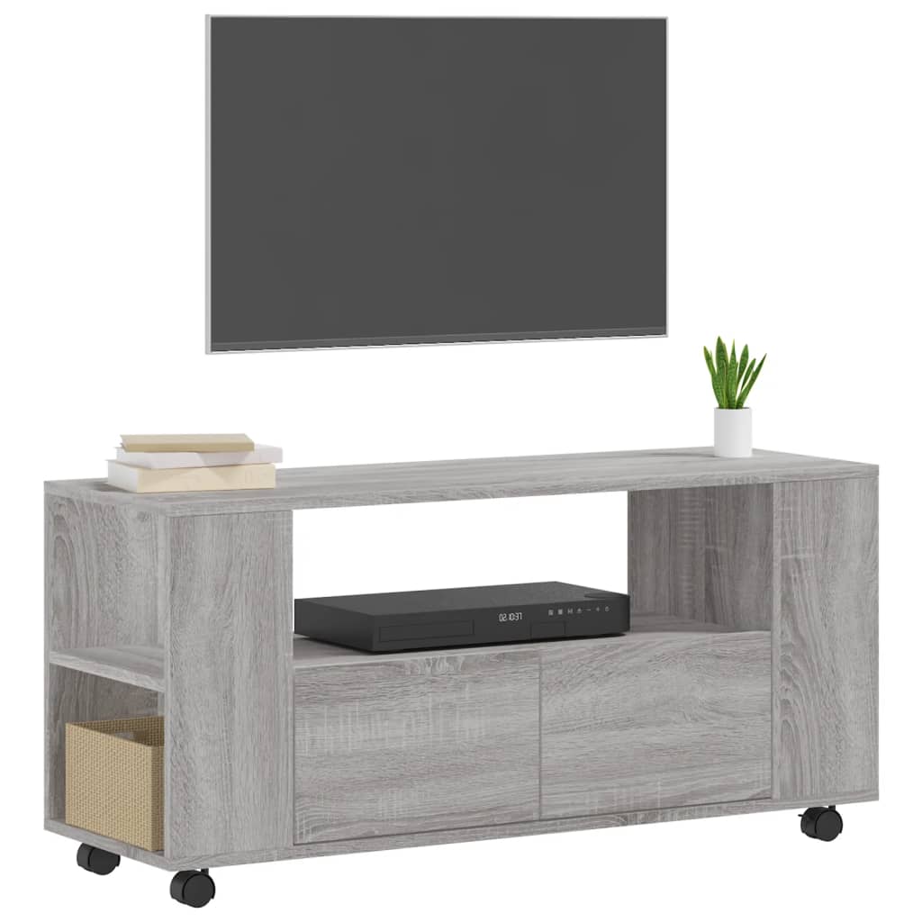 szürke sonoma színű szerelt fa TV-szekrény 102x34,5x43 cm