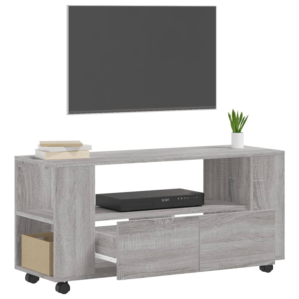 szürke sonoma színű szerelt fa TV-szekrény 102x34,5x43 cm