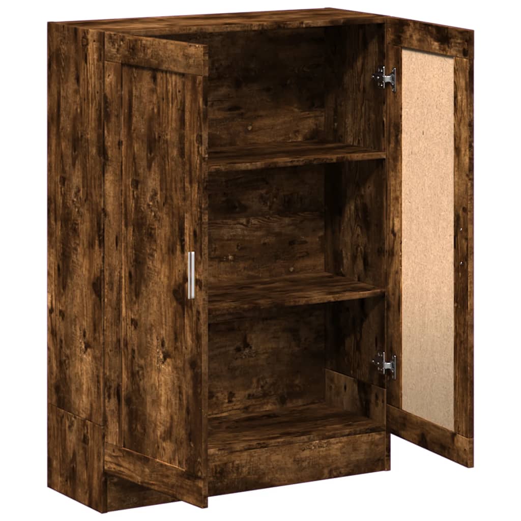 füstös tölgy színű szerelt fa könyvszekrény 82,5x30,5x115 cm