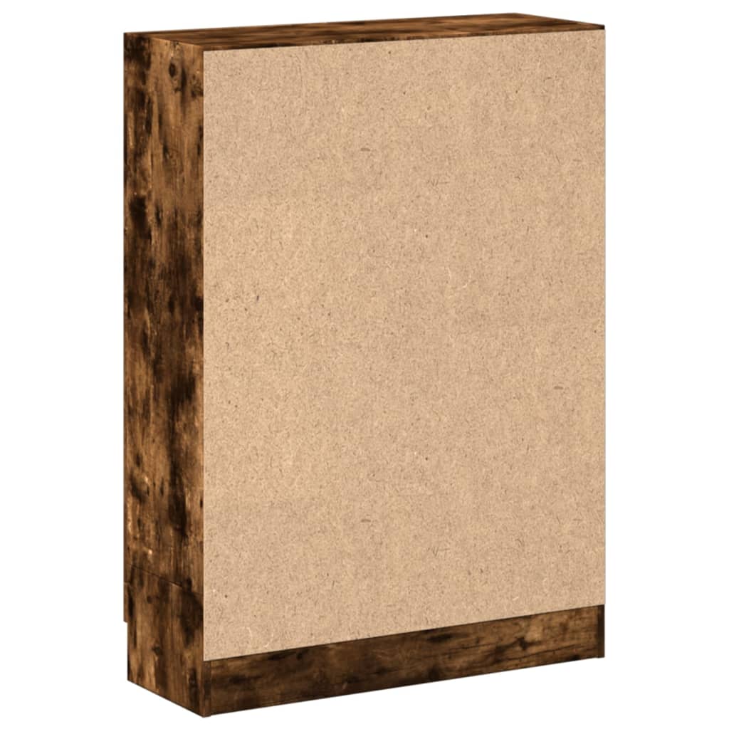 füstös tölgy színű szerelt fa könyvszekrény 82,5x30,5x115 cm
