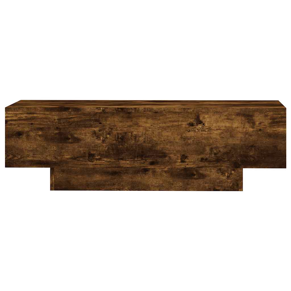 füstös tölgy színű szerelt fa dohányzóasztal 100x49,5x31 cm