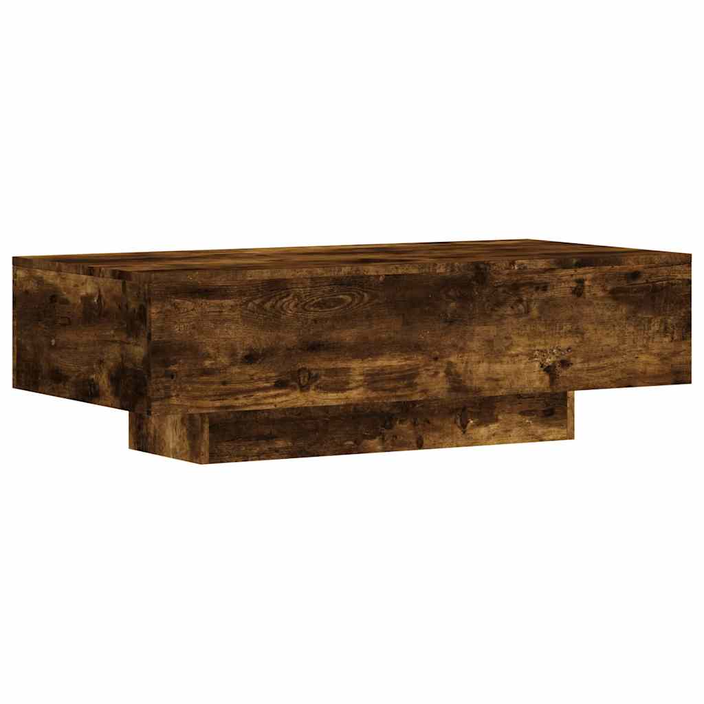 füstös tölgy színű szerelt fa dohányzóasztal 100x49,5x31 cm