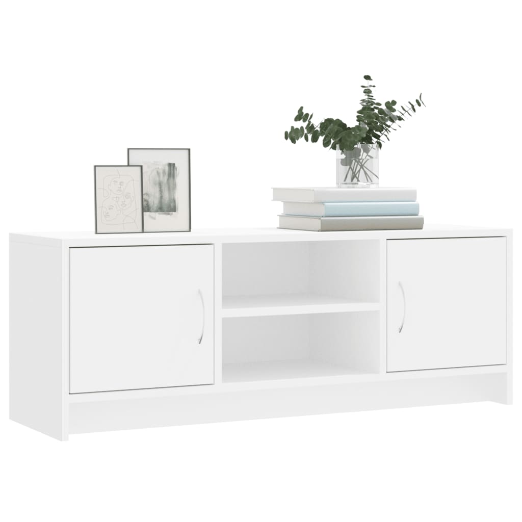 fehér szerelt fa TV-szekrény 102x30x37,5 cm