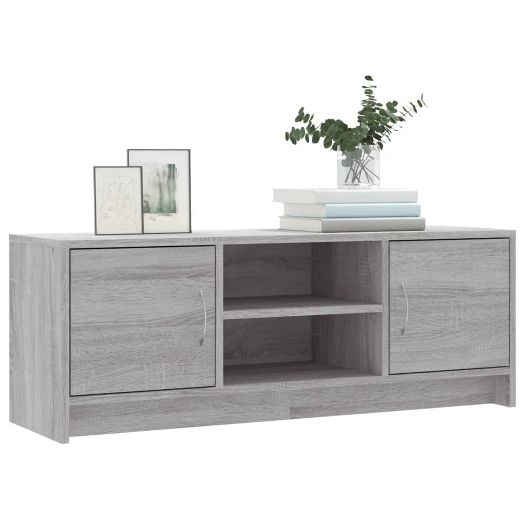 szürke sonoma színű szerelt fa TV-szekrény 102x30x37,5 cm