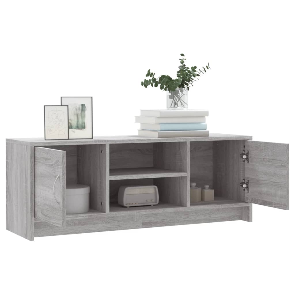 szürke sonoma színű szerelt fa TV-szekrény 102x30x37,5 cm
