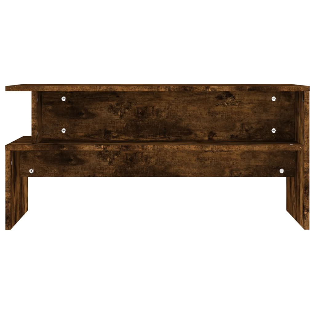 füstös tölgy színű szerelt fa dohányzóasztal 90x55x42,5 cm